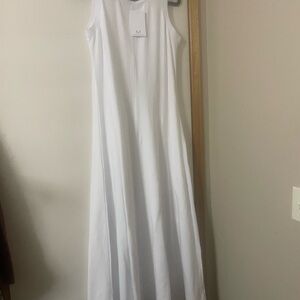 Magaschoni Coquette Girl Chic White (Medium) Cozy Core Sleeveless Cotton Dress